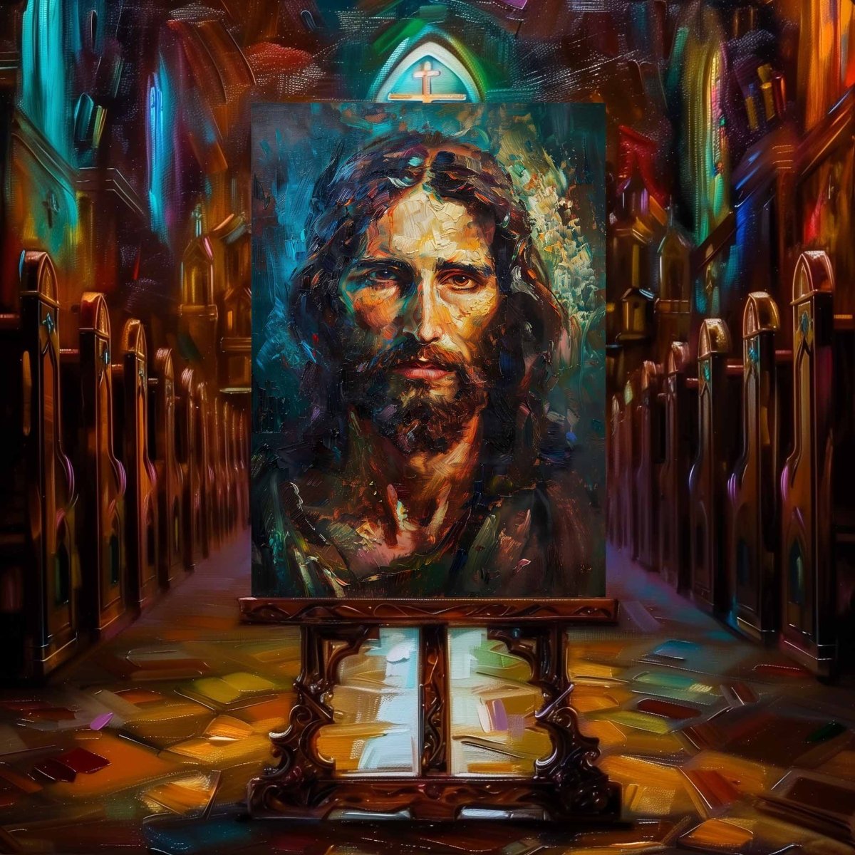 Jesus:The Light of Mercy Canvas Wall Painting (24 x 36 Inches)