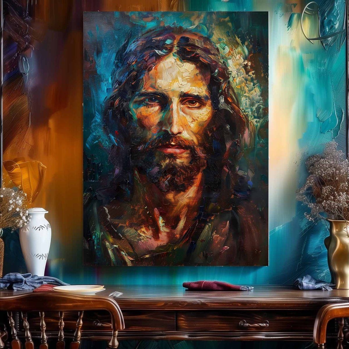 Jesus:The Light of Mercy Canvas Wall Painting (24 x 36 Inches)