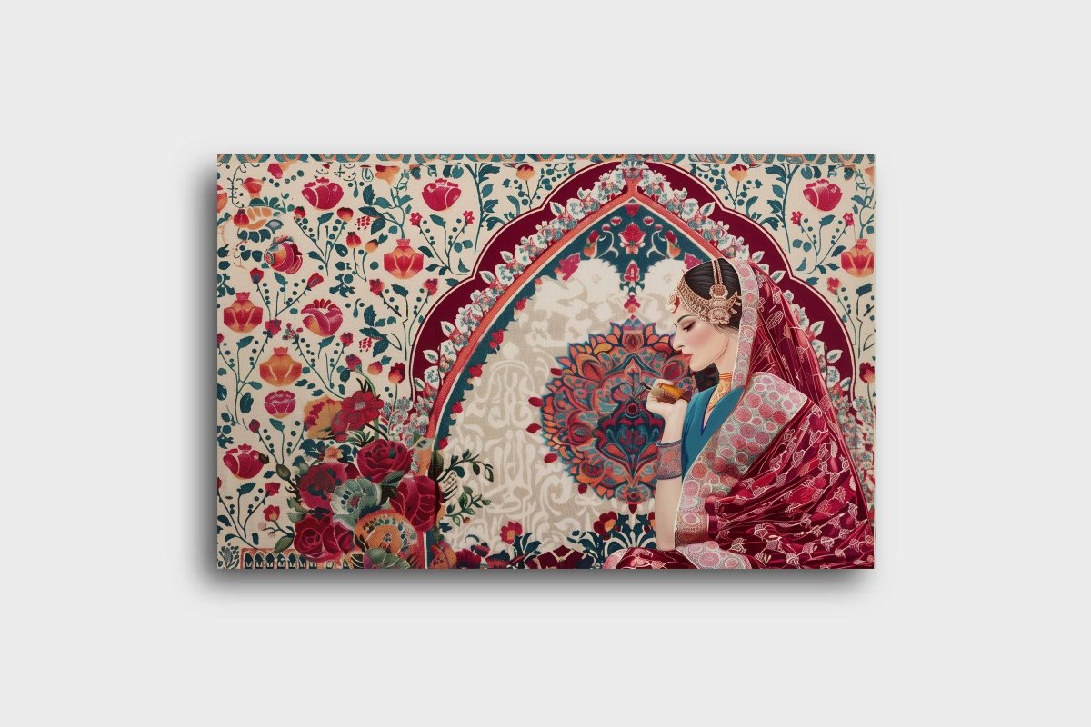 Kalamkari Painting: Saubhagyawati Kalyani Canvas Wall Art (36 x 24 Inches)