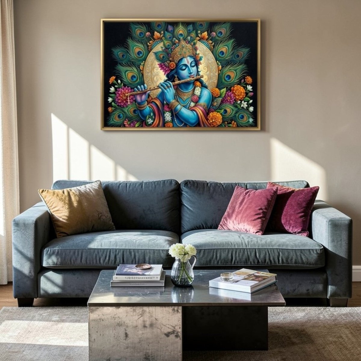 Krishna: Pitambara Dhari: The Lord of Infinite Colors (36 x 24 Inches)