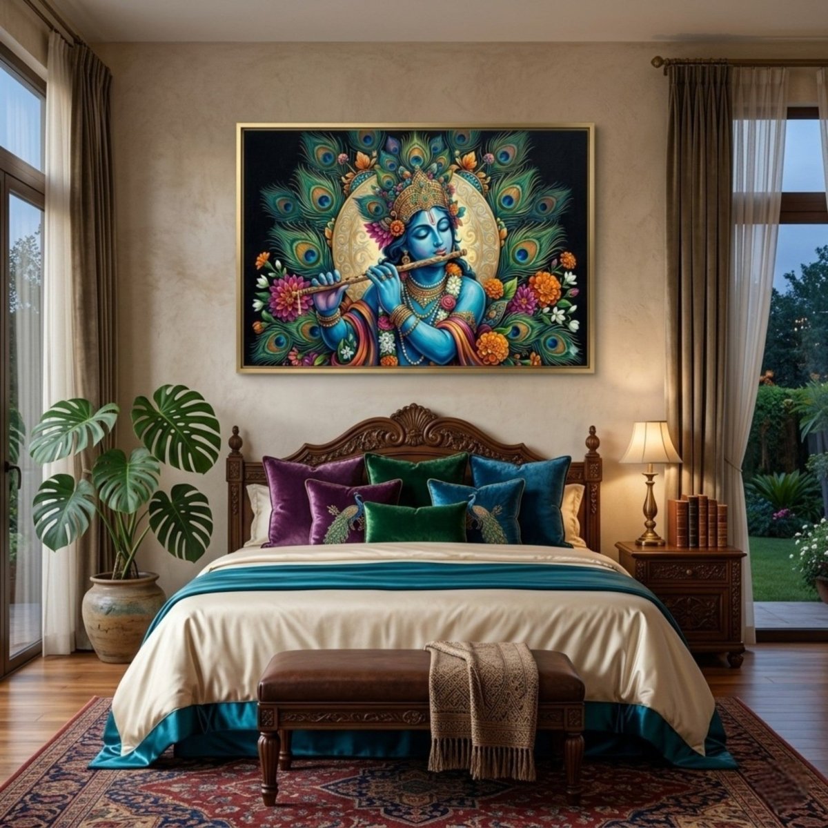 Krishna: Pitambara Dhari: The Lord of Infinite Colors (36 x 24 Inches)