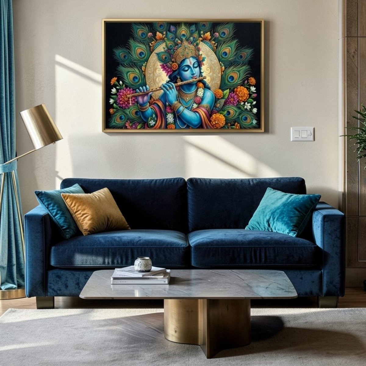 Krishna: Pitambara Dhari: The Lord of Infinite Colors (36 x 24 Inches)