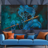 Thumbnail for Krishna:The Blue Melody Canvas Wall Painting (36 x 24 Inches)