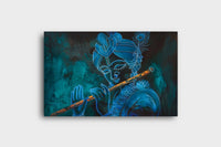 Thumbnail for Krishna:The Blue Melody Canvas Wall Painting (36 x 24 Inches)