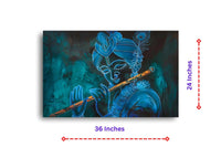 Thumbnail for Krishna:The Blue Melody Canvas Wall Painting (36 x 24 Inches)