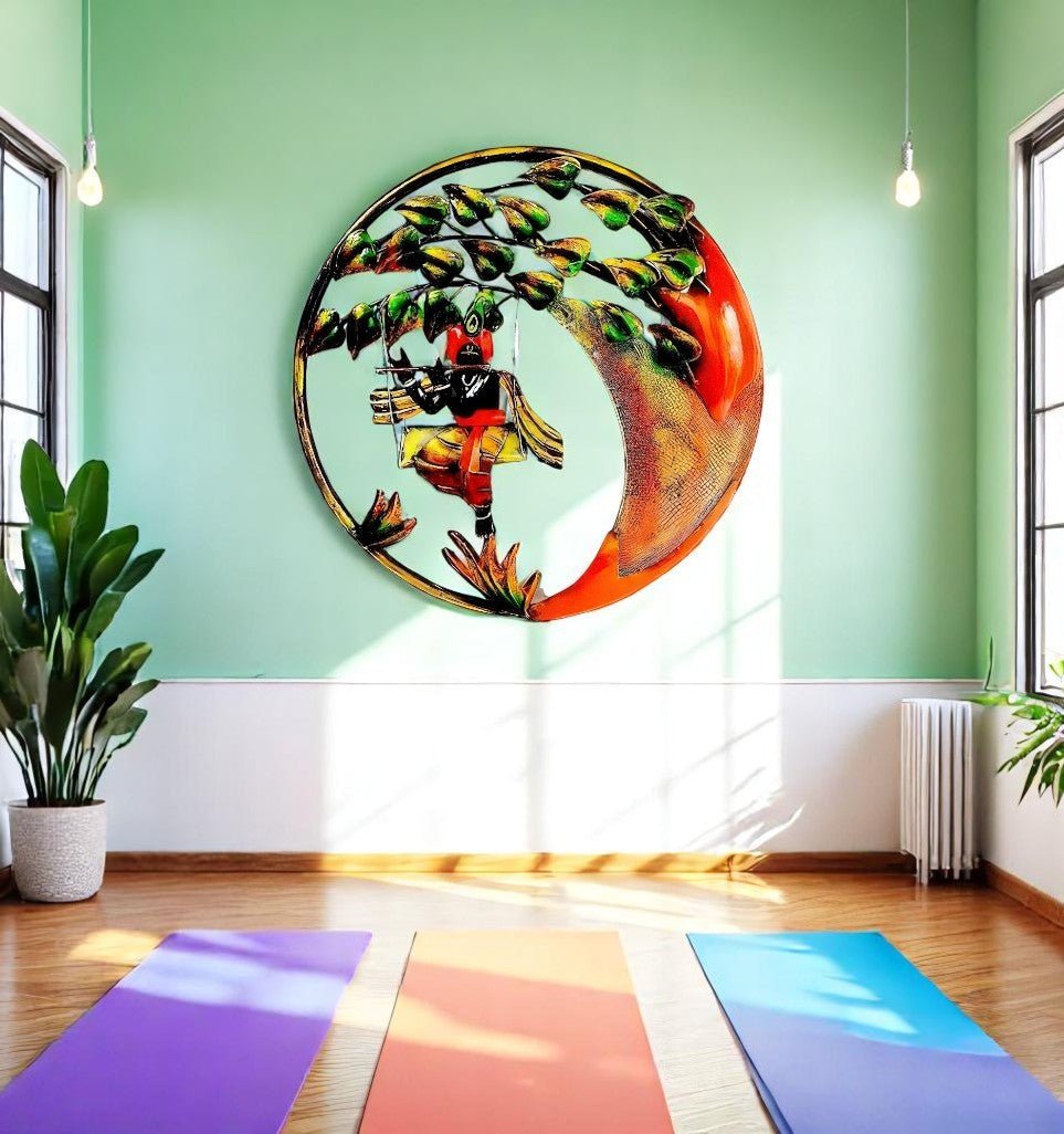 Krishna:The Flute of the Forest Ring (24 x 24 Inches)