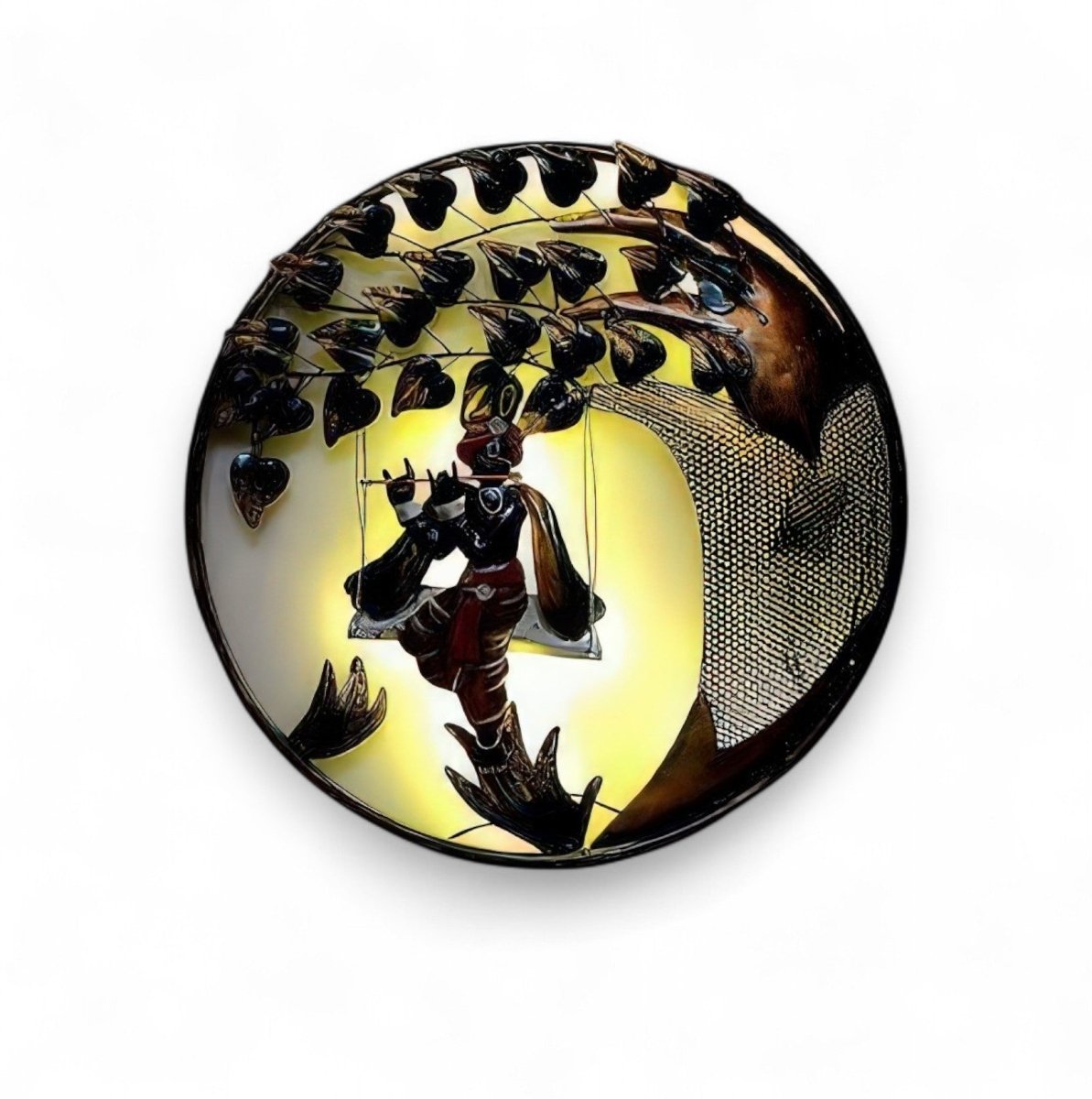 Krishna:The Flute of the Forest Ring (24 x 24 Inches)