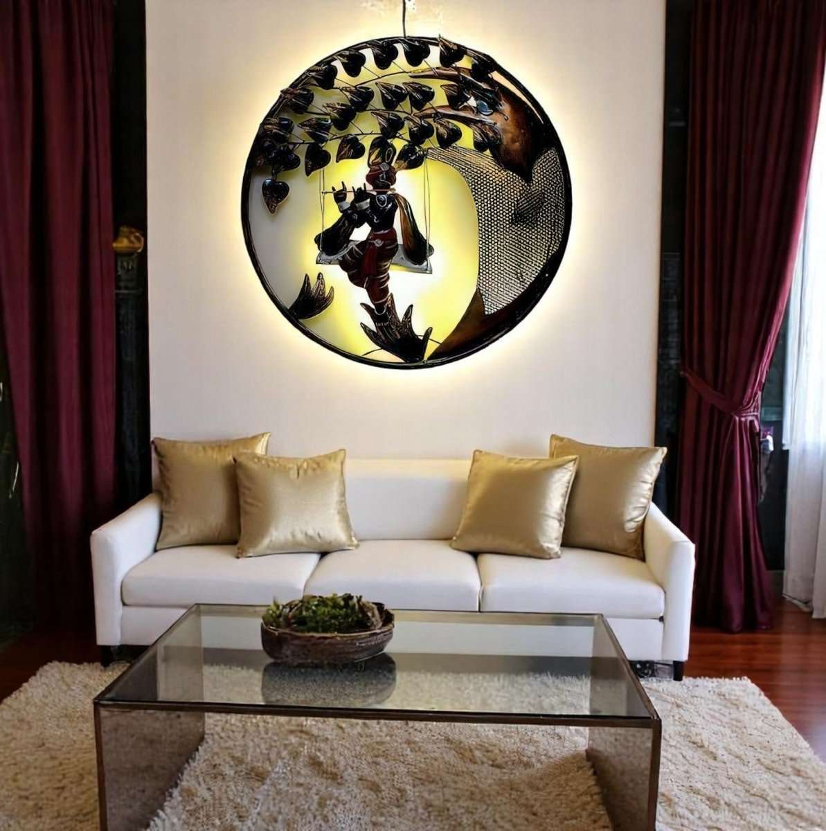 Krishna:The Flute of the Forest Ring (24 x 24 Inches)