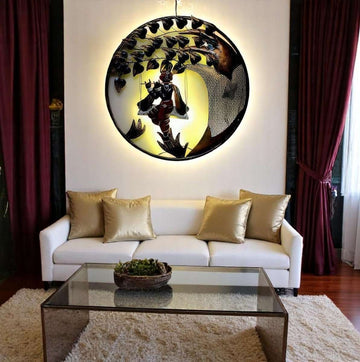 Krishna:The Flute of the Forest Ring (24 x 24 Inches)