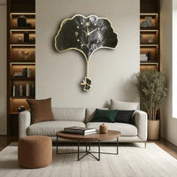 Thumbnail for LIFETIME GINKGO LEAF Wall Clock in BLACK (26.5 x 30 Inches)