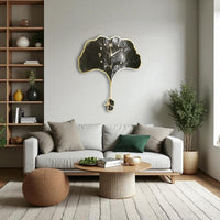 Thumbnail for LIFETIME GINKGO LEAF Wall Clock in BLACK (26.5 x 30 Inches)