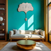 Thumbnail for LIFETIME GINKGO LEAF Wall Clock in WHITE (26.5 x 30 Inches)