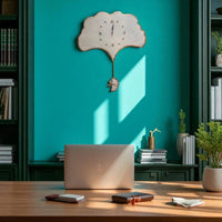 Thumbnail for LIFETIME GINKGO LEAF Wall Clock in WHITE (26.5 x 30 Inches)