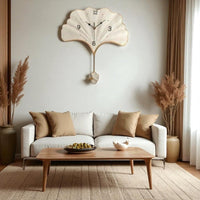 Thumbnail for LIFETIME GINKGO LEAF Wall Clock in WHITE (26.5 x 30 Inches)
