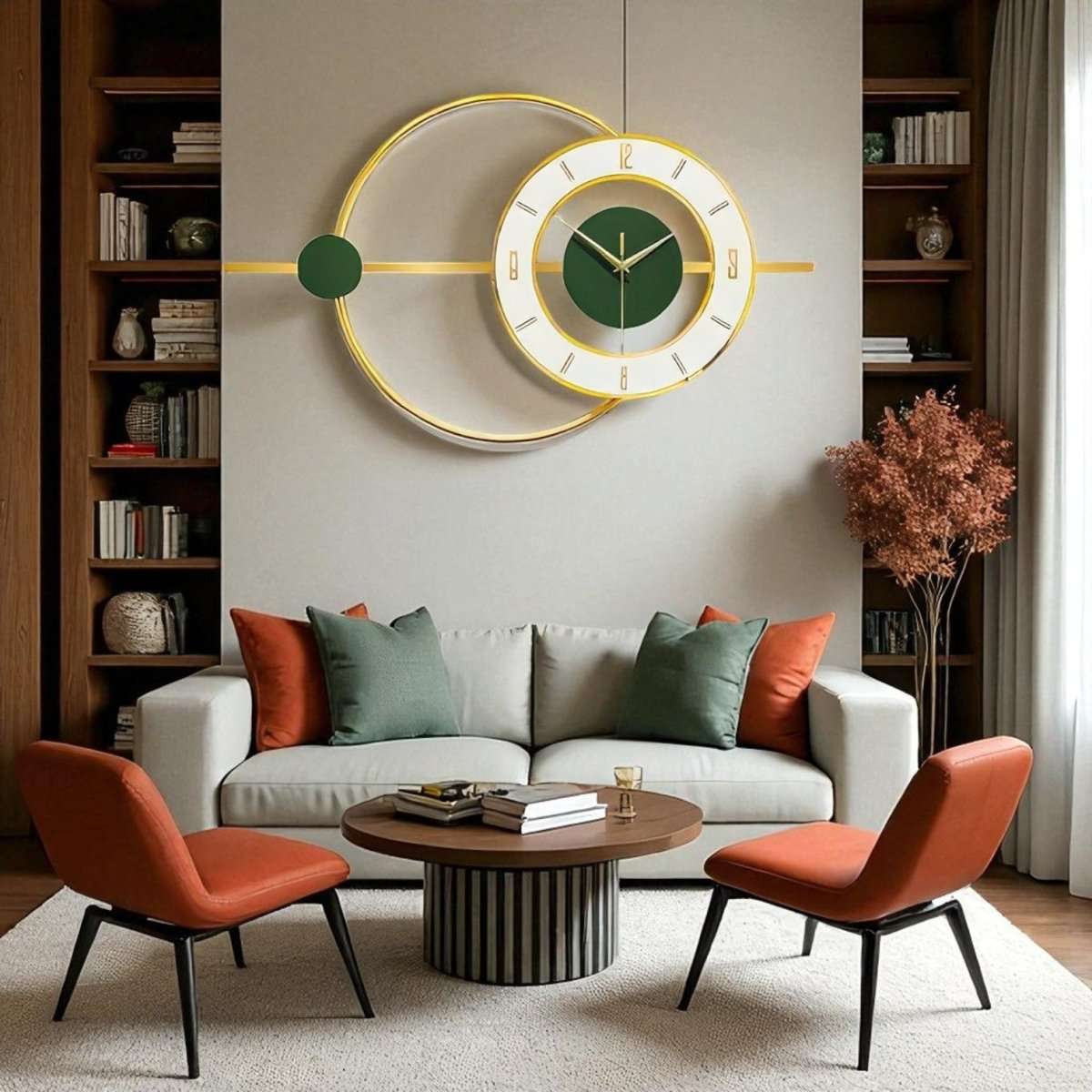 Lunar Glaze Artistic wall clock (26 x 15 Inches)