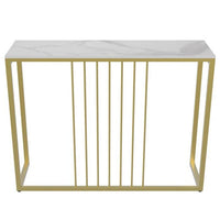 Thumbnail for Luxury Entryway Table: White Marble Top Console with Gold Metal Base