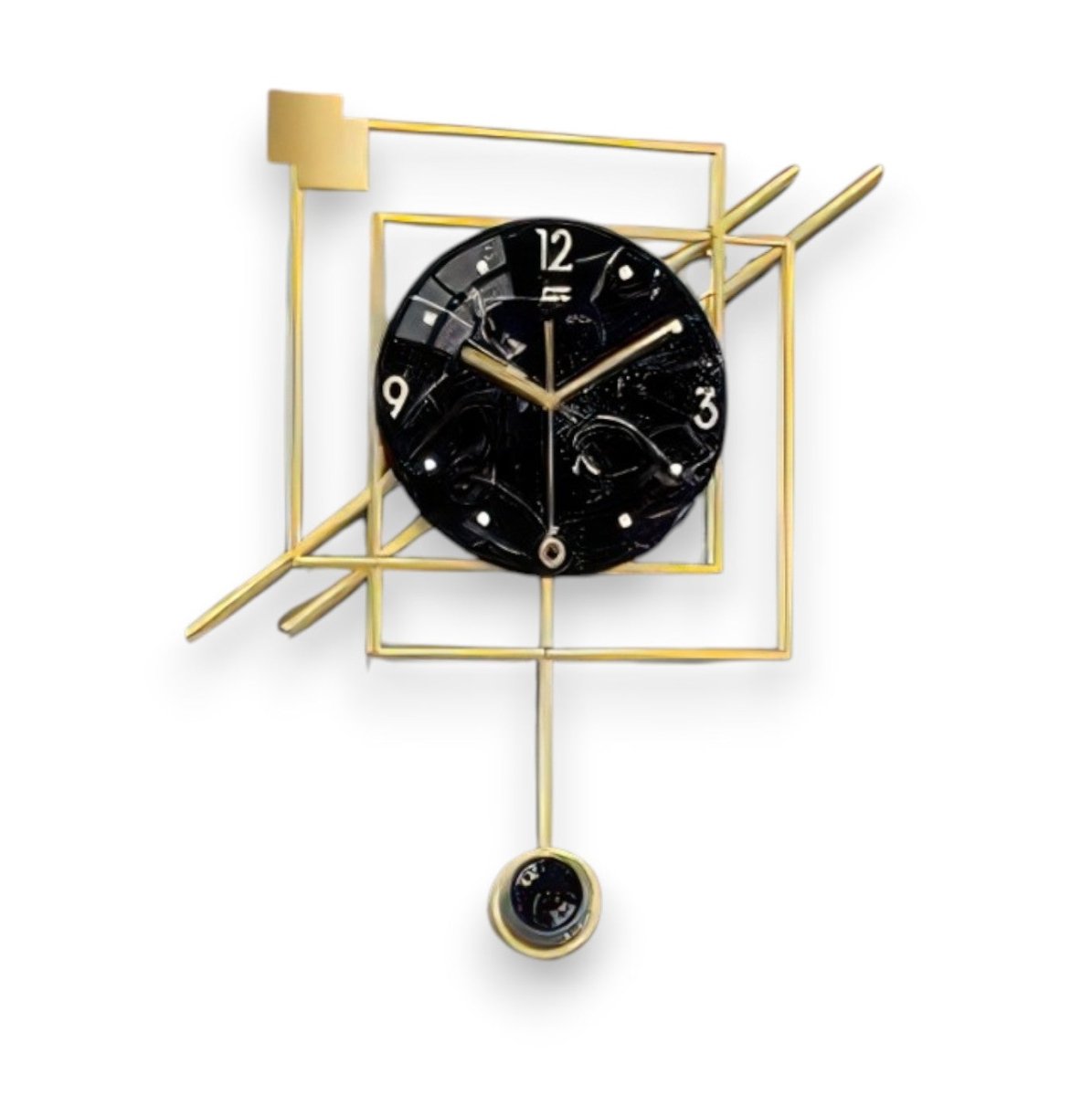Luxury Metal Frame Wall Clock (20.8 x 18.8 Inches)