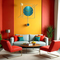 Thumbnail for Luxury Metal Frame Wall Clock (20.8 x 18.8 Inches)
