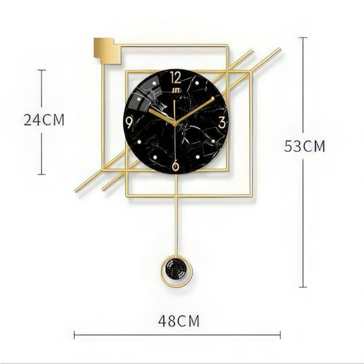 Luxury Metal Frame Wall Clock (20.8 x 18.8 Inches)