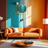 Thumbnail for Luxury Metal Frame Wall Clock (20.8 x 18.8 Inches)