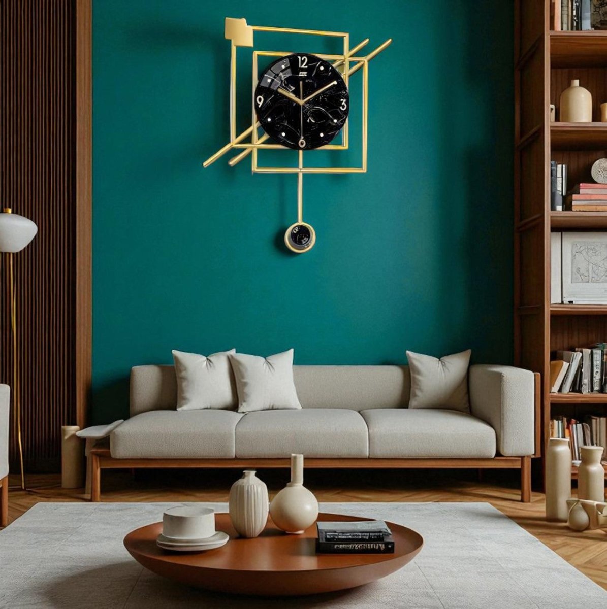 Luxury Metal Frame Wall Clock (20.8 x 18.8 Inches)