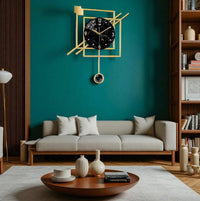 Thumbnail for Luxury Metal Frame Wall Clock (20.8 x 18.8 Inches)