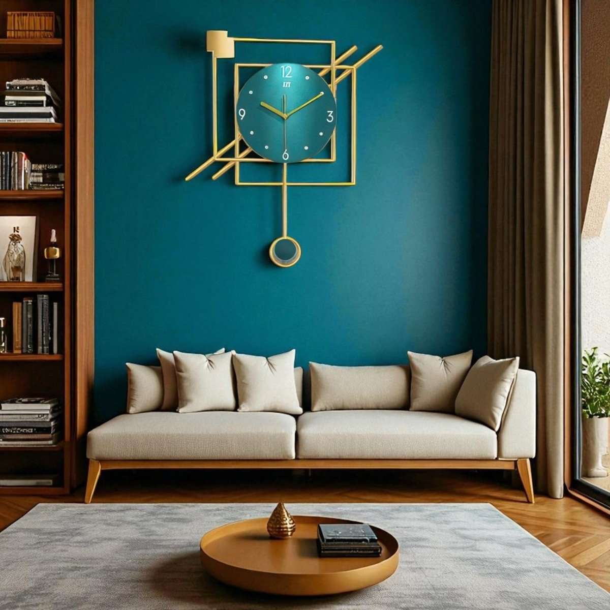 Luxury Metal Frame Wall Clock (20.8 x 18.8 Inches)