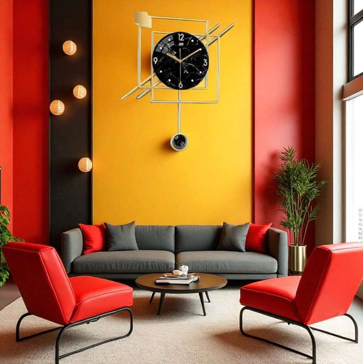 Luxury Metal Frame Wall Clock (20.8 x 18.8 Inches)