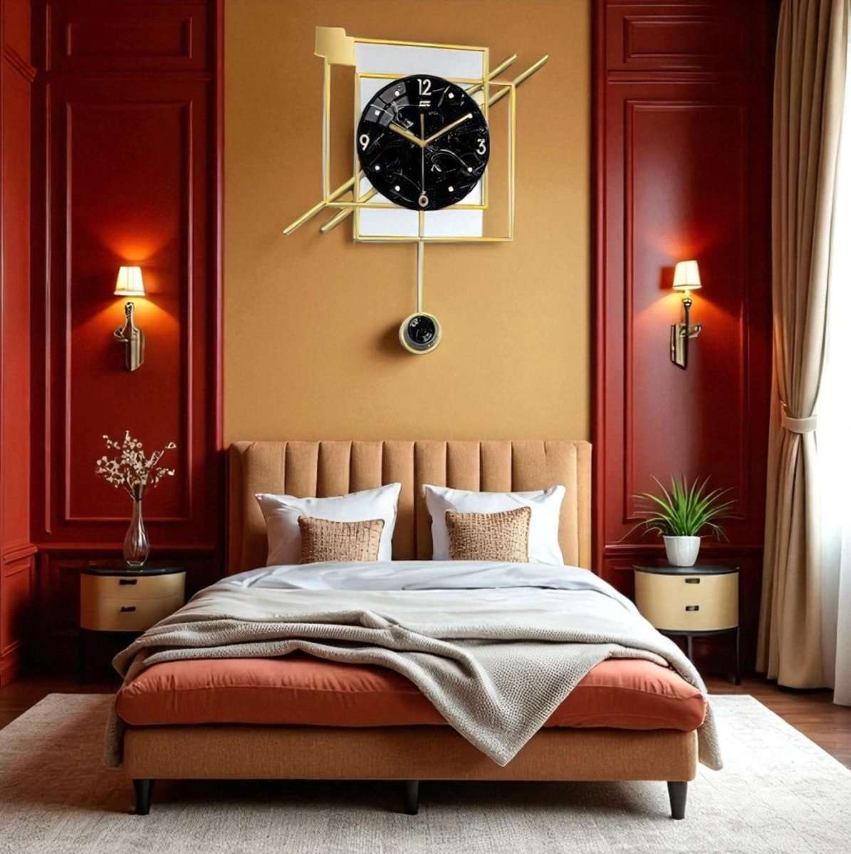 Luxury Metal Frame Wall Clock (20.8 x 18.8 Inches)