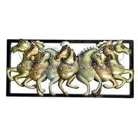 Thumbnail for Luxury Metal Running Horses Vastu Wall Decor for Home & Office (40 x 18 Inches)
