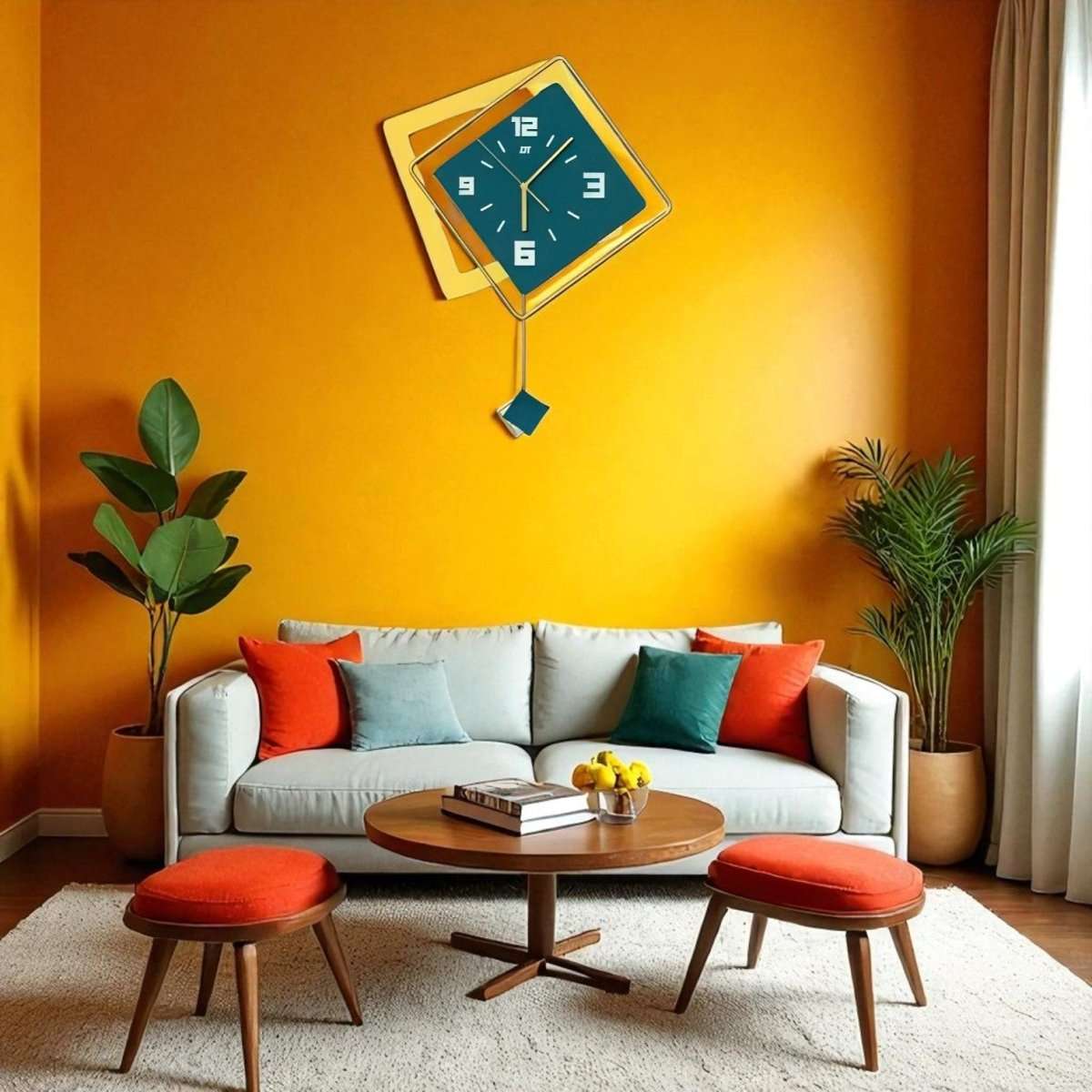 Luxury Square & Rhombus Wall Clock (20.8 x 15.7 Inches)