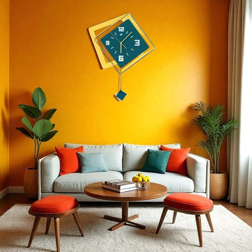 Luxury Square & Rhombus Wall Clock (20.8 x 15.7 Inches)