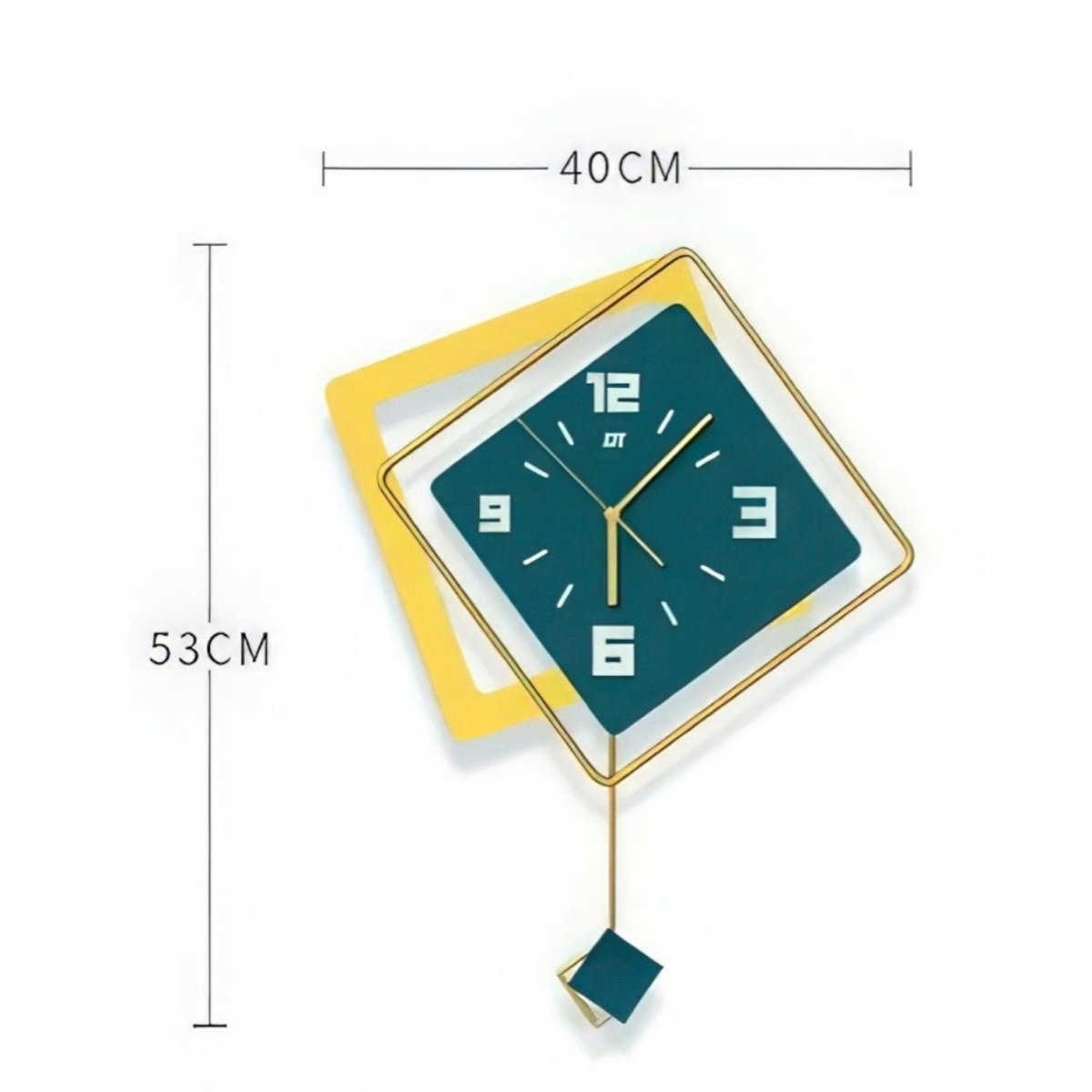 Luxury Square & Rhombus Wall Clock (20.8 x 15.7 Inches)