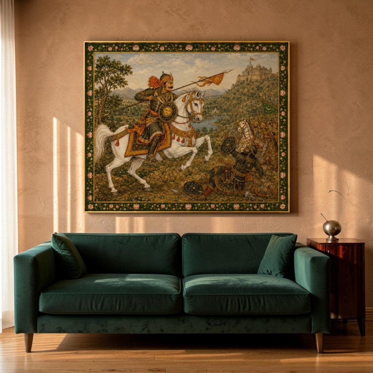 Maharan Pratap: The Chetak Leap: The Sun of Chittor (36 x 31 Inches)