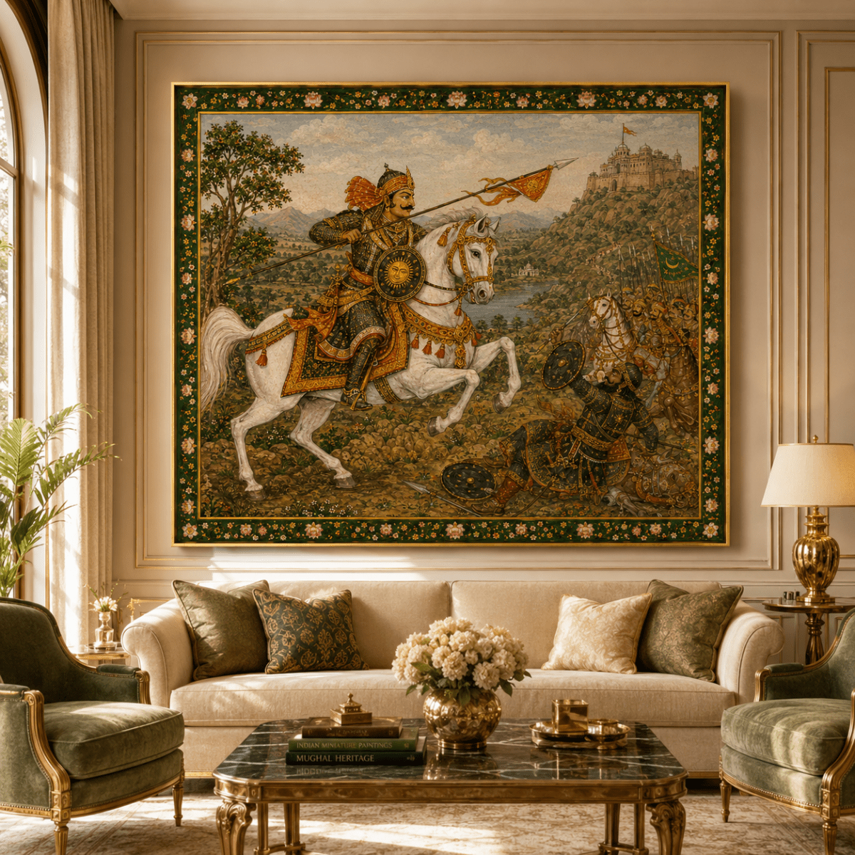 Maharan Pratap: The Chetak Leap: The Sun of Chittor (36 x 31 Inches)