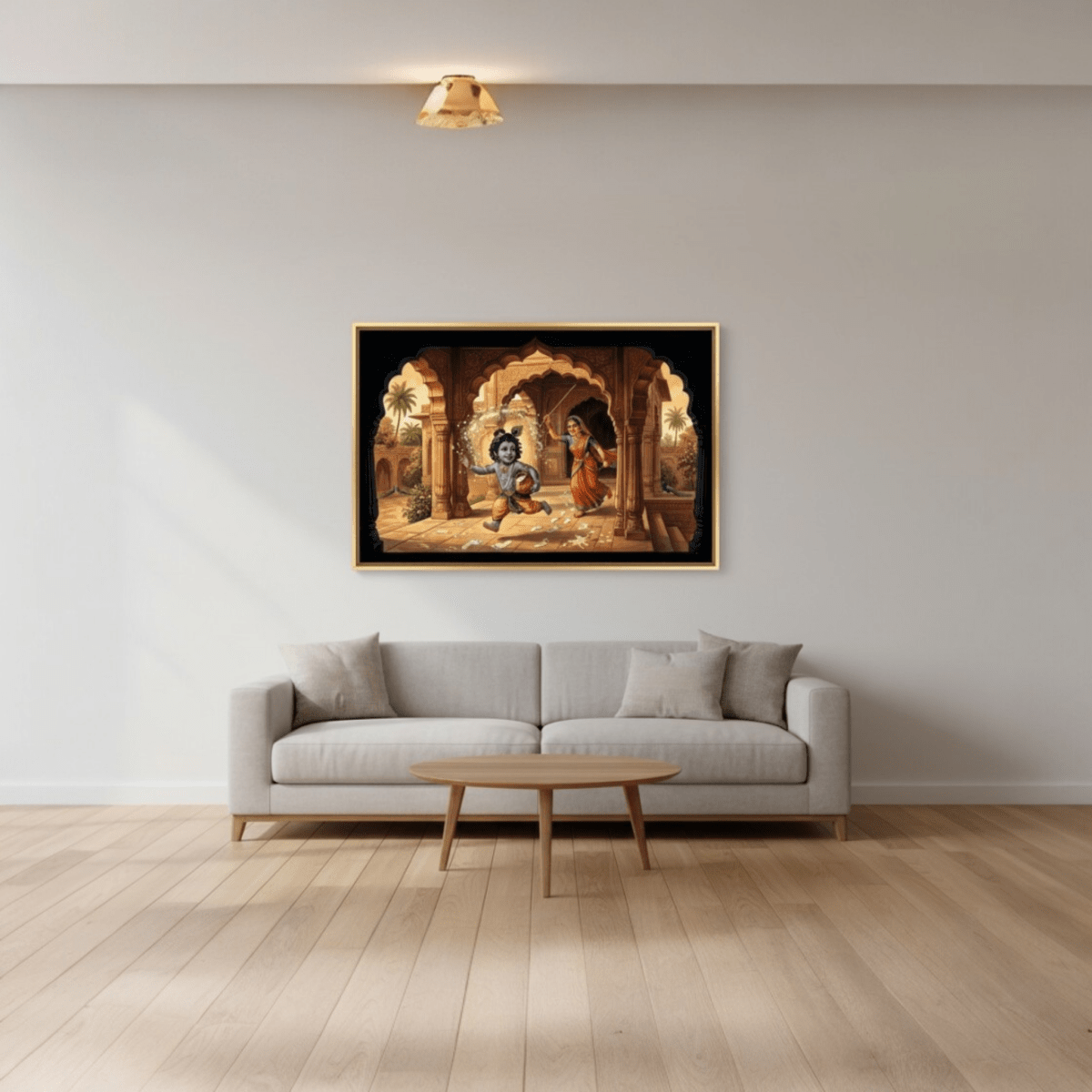 Makhanchari: Yashoda and Bal Krishna Leela (36 x 24 Inches)
