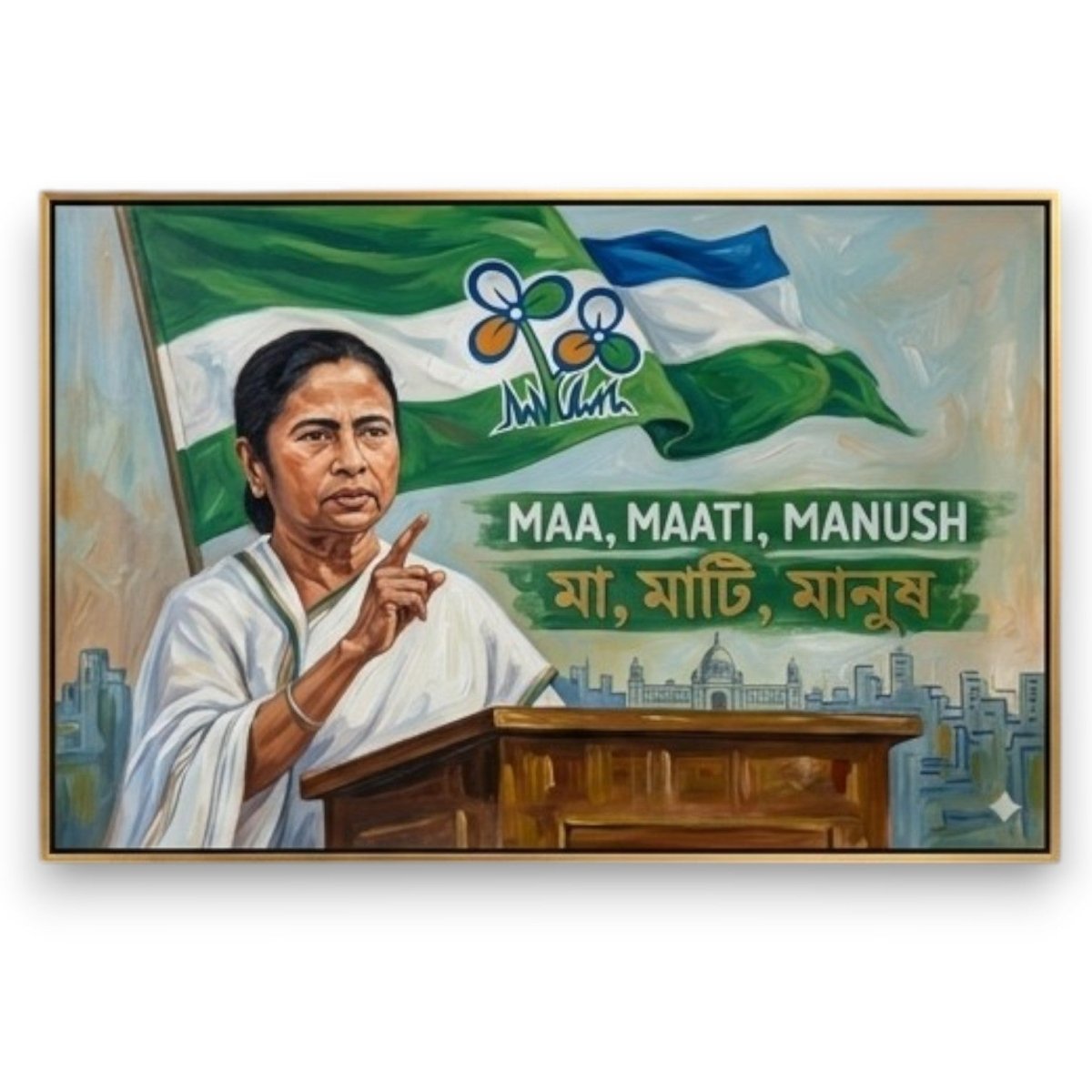 Mamta Didi’s Determination: A Tribute to Bengal (36 x 24 Inches)