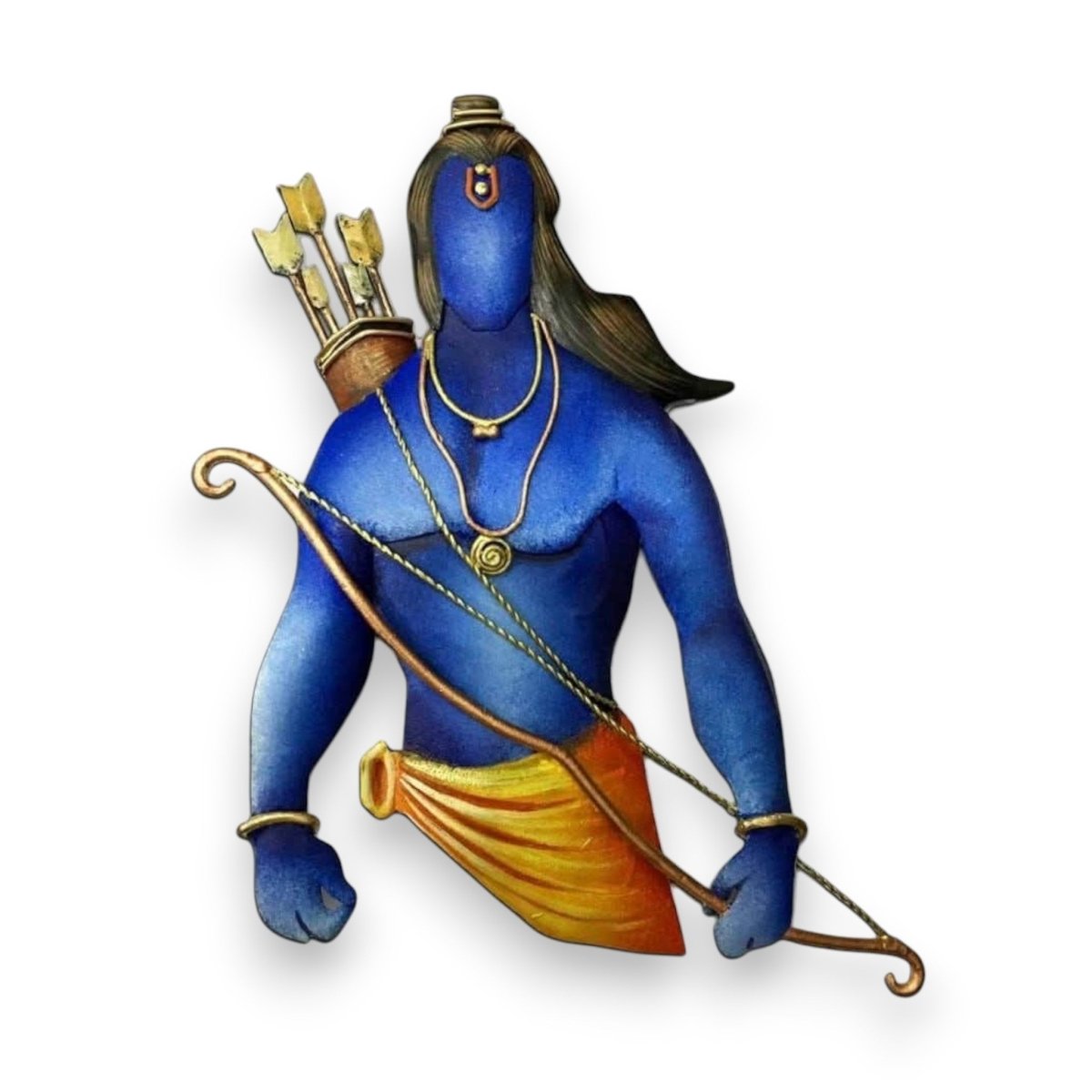 Maryada Purushottam: Minimalist Blue Rama Silhouette Art (24 x 18 Inches)