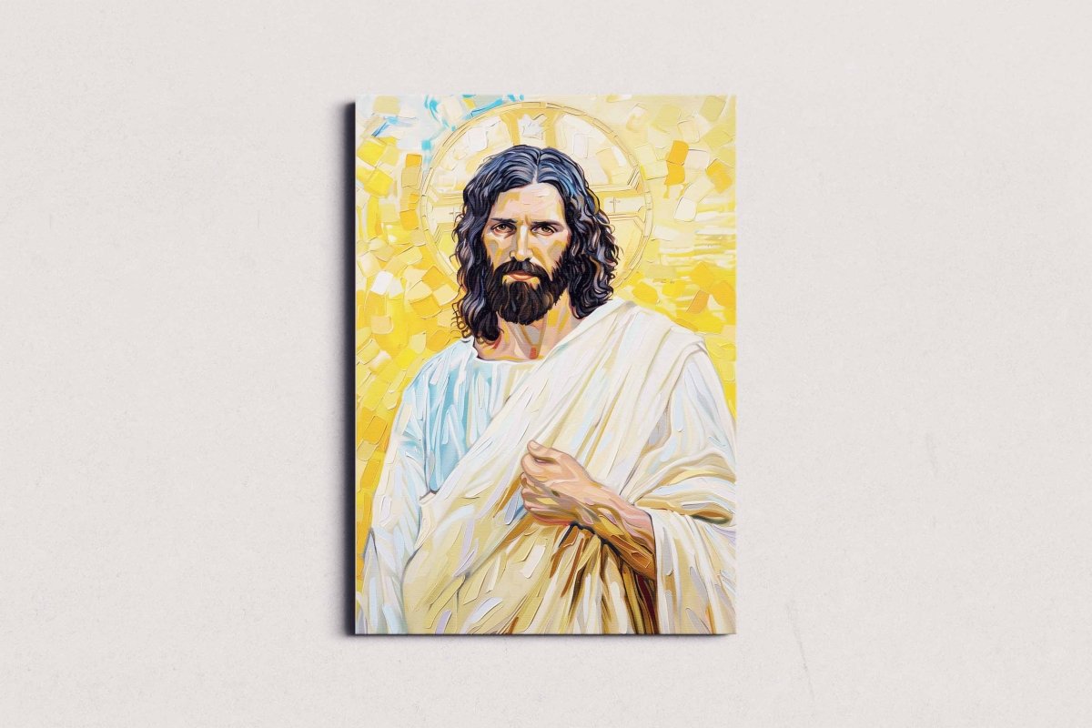 Masih Jesus: Radiant Redeemer Canvas Wall Art (24 x 36 Inches)