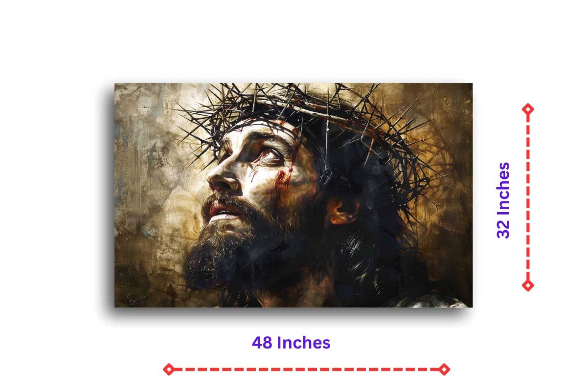 Masih:The Man of Sorrows Canvas Wall Painting (36 x 24 Inches)