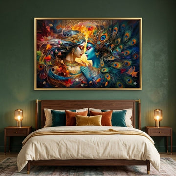 Mayur Pankh Krishna: The Divine Flute Melody (36 x 24 Inches)