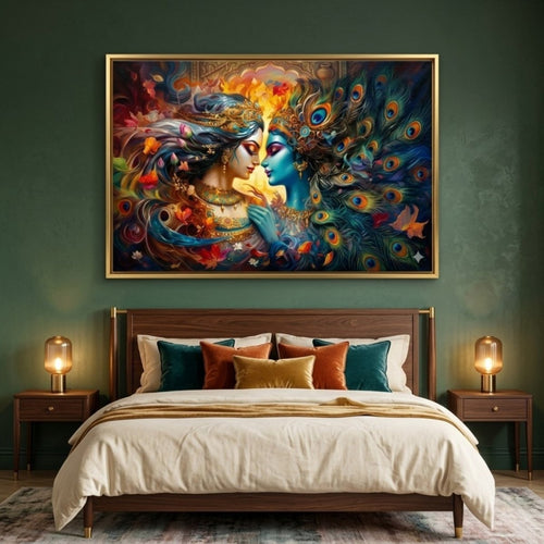 Mayur Pankh Krishna: The Divine Flute Melody (36 x 24 Inches)