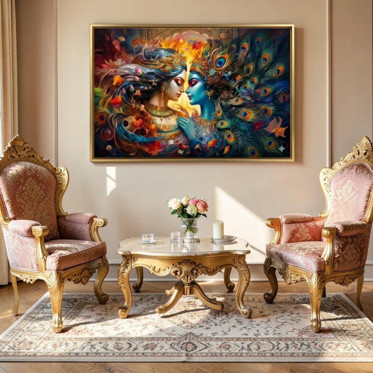 Mayur Pankh Krishna: The Divine Flute Melody (36 x 24 Inches)