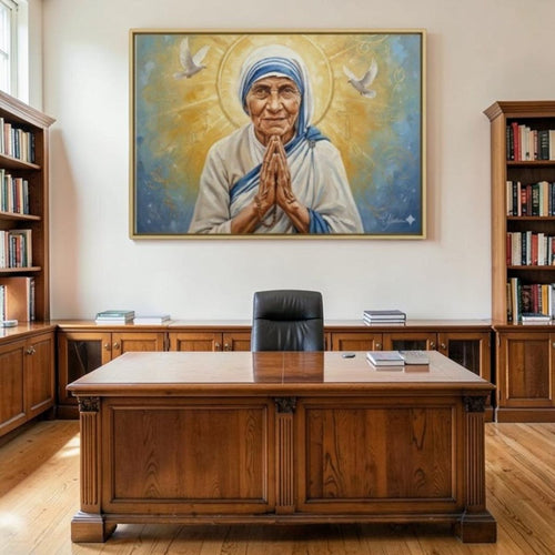 Messenger of Mercy: Mother Teresa’s Golden Prayer Portrait