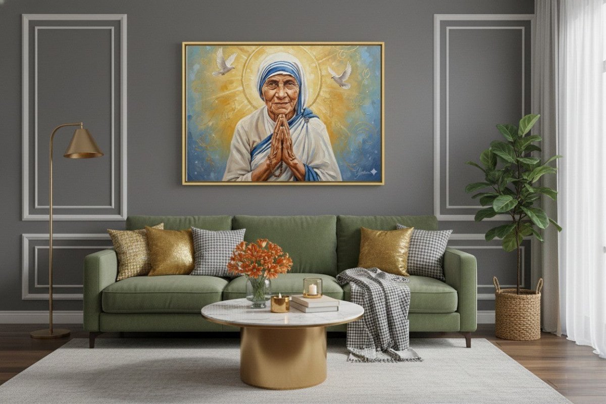 Messenger of Mercy: Mother Teresa’s Golden Prayer Portrait