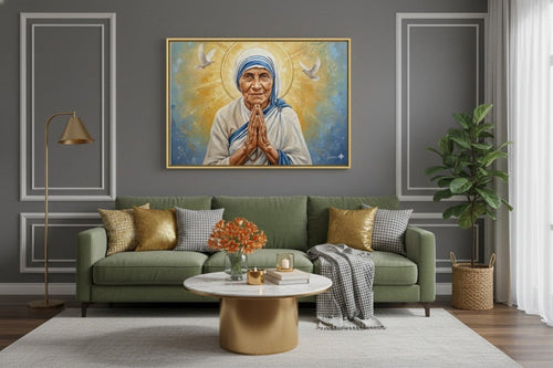 Messenger of Mercy: Mother Teresa’s Golden Prayer Portrait