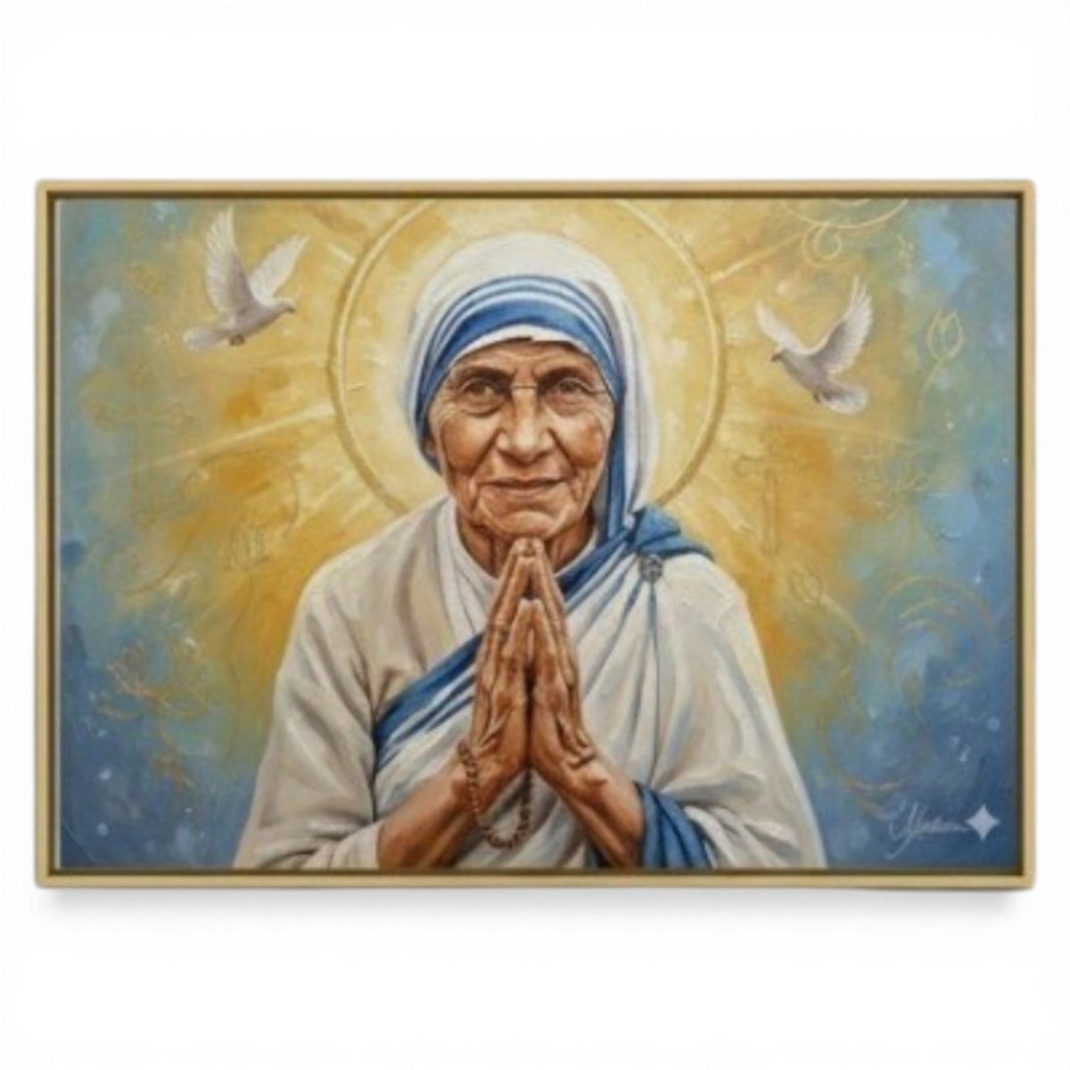 Messenger of Mercy: Mother Teresa’s Golden Prayer Portrait