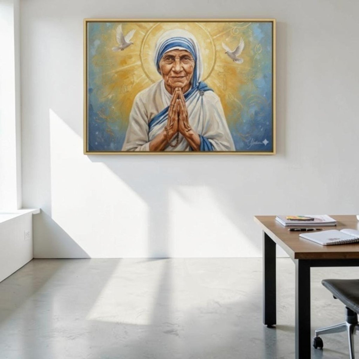 Messenger of Mercy: Mother Teresa’s Golden Prayer Portrait