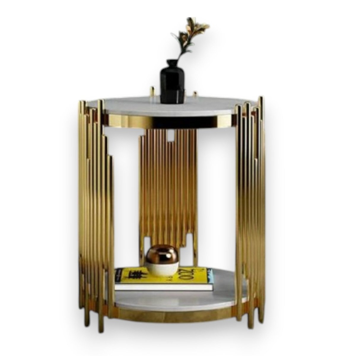 Metalkart Special Alabaster Organ Pipe Side Table