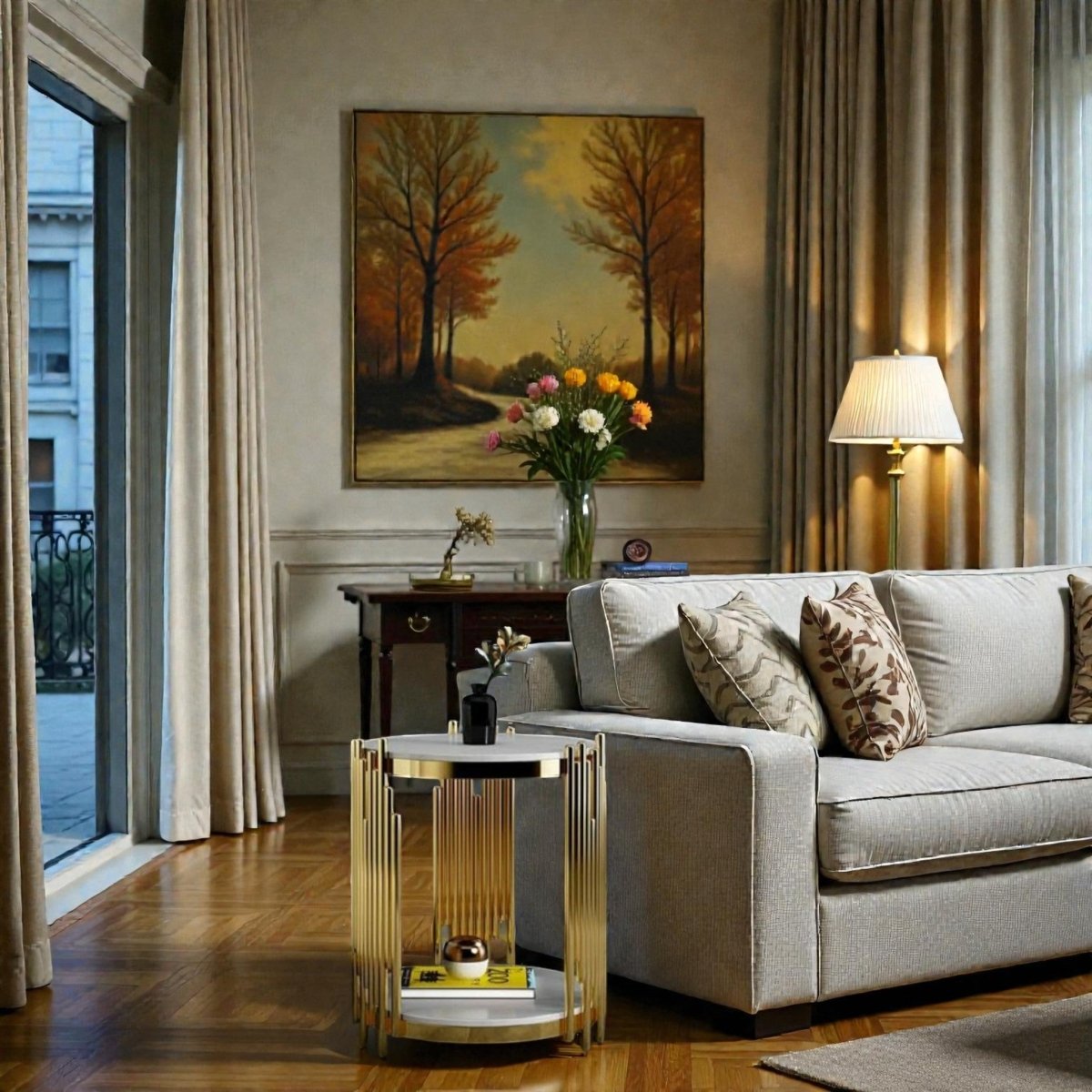 Metalkart Special Alabaster Organ Pipe Side Table